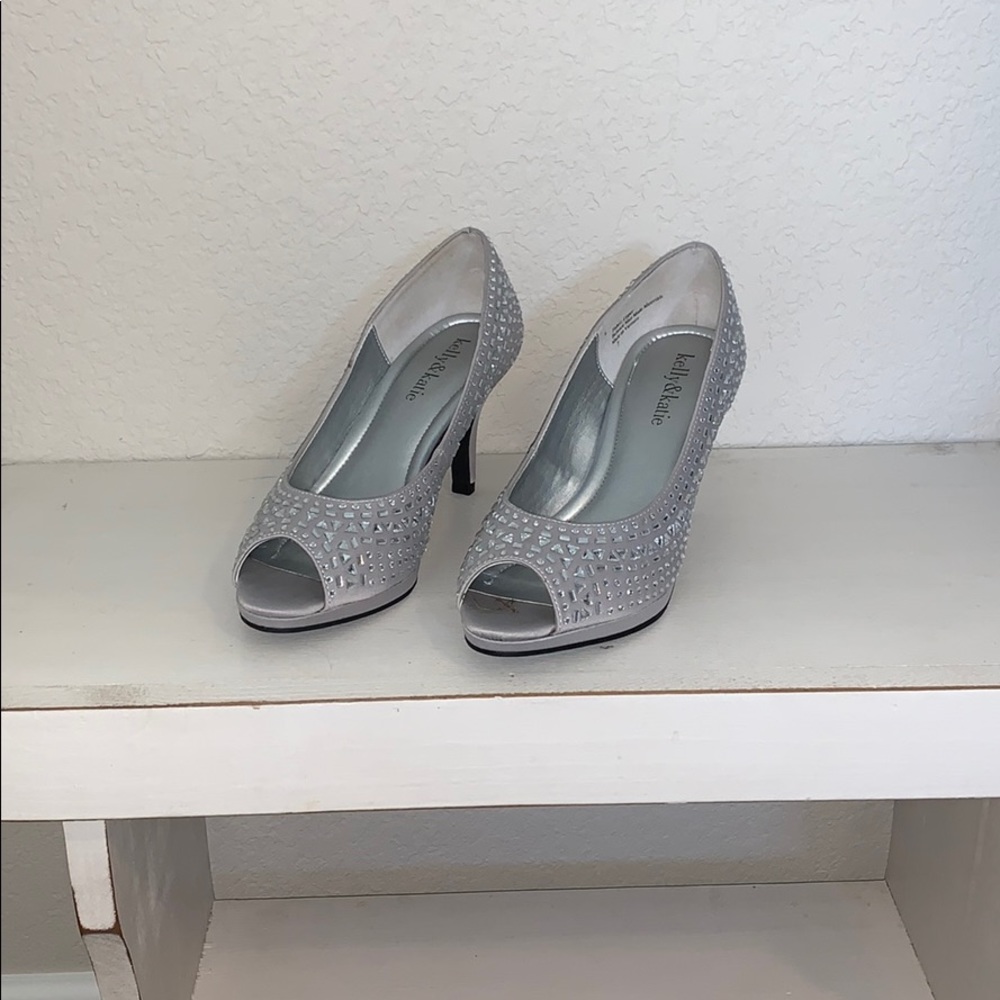 Sparkly, silver heels
